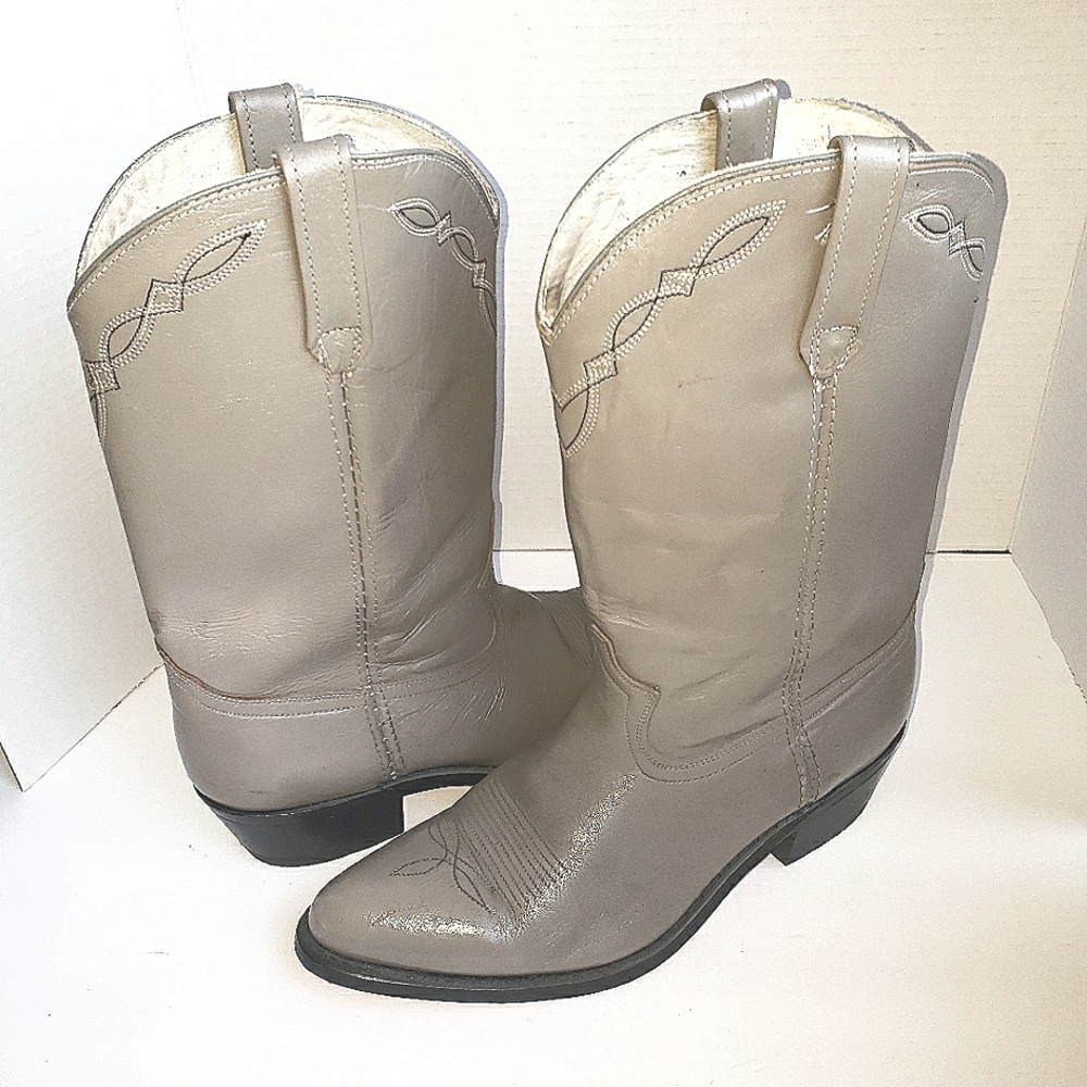 Dingo Men's Gray cowboy western boots  Unisex. Classic style, wedding, rodeo